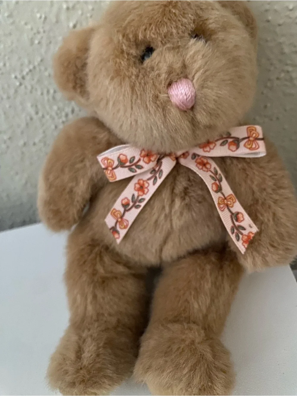 FRIENDS Plush Brown Teddy with Pink Floral Bow